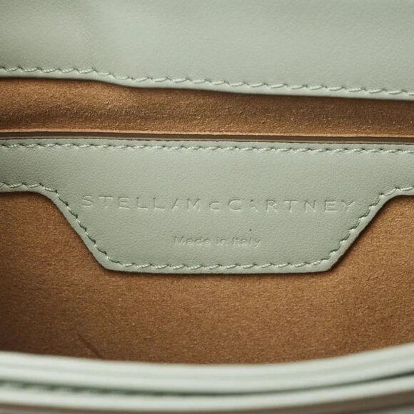 Stella McCartney Sage Green Faux Leather Perforated Logo Crossbody Bag - Picture 10 of 12